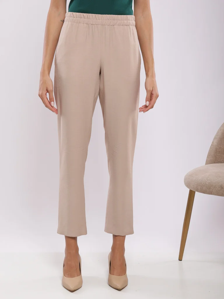 Pantalon 7/8ème fuselé à taille élastiquée