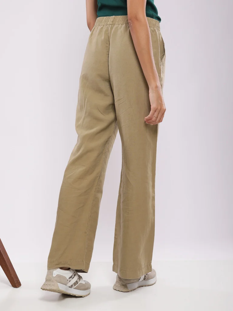 Pantalon large taille élastiquée