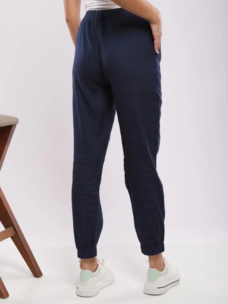 Pantalon jogger lin mélangé