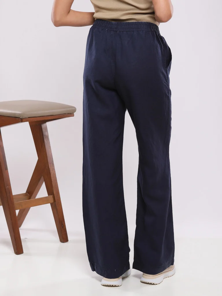Pantalon large taille élastiquée