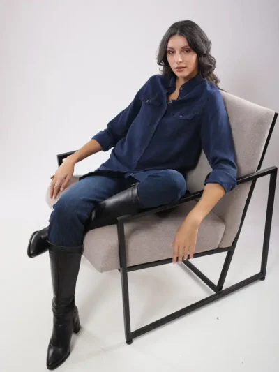 Chemise longue à poches cargo