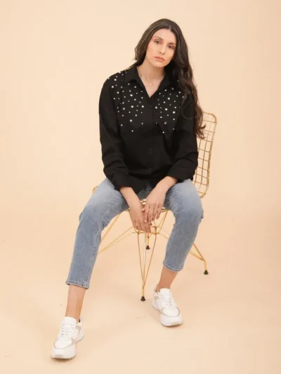 Chemise femme avec des strass