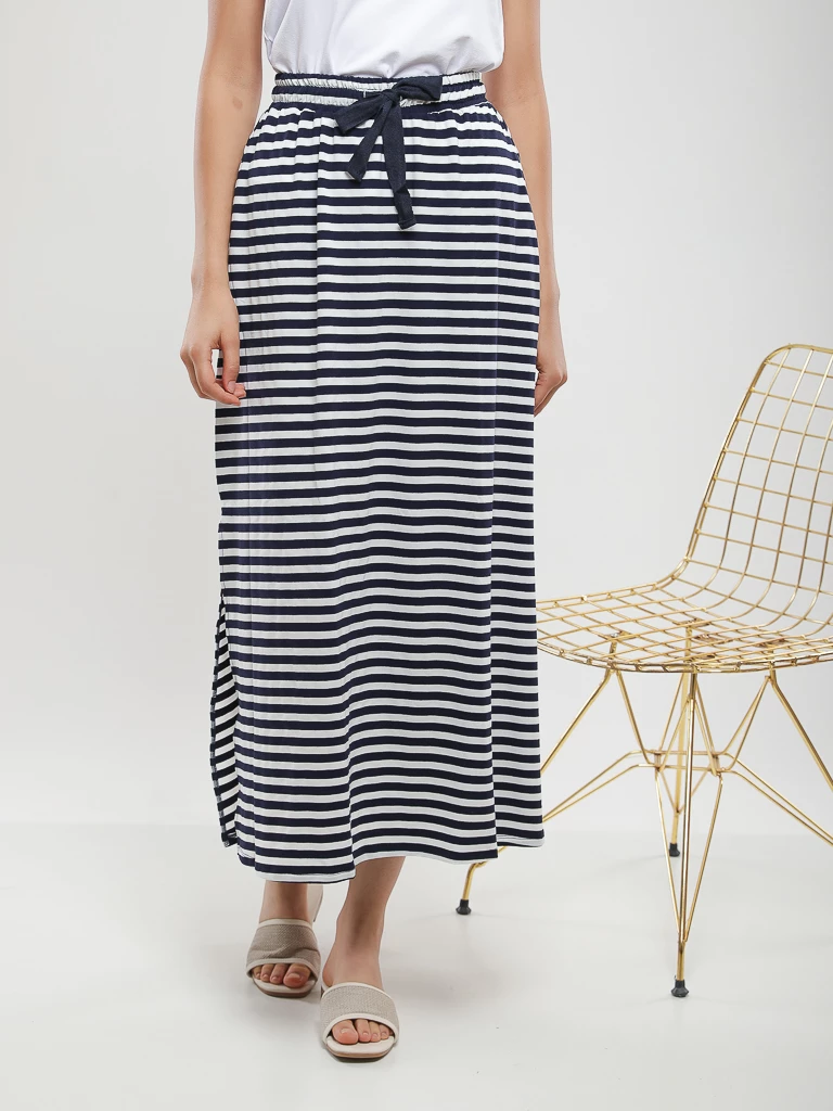 Jupe longue fluide à rayures