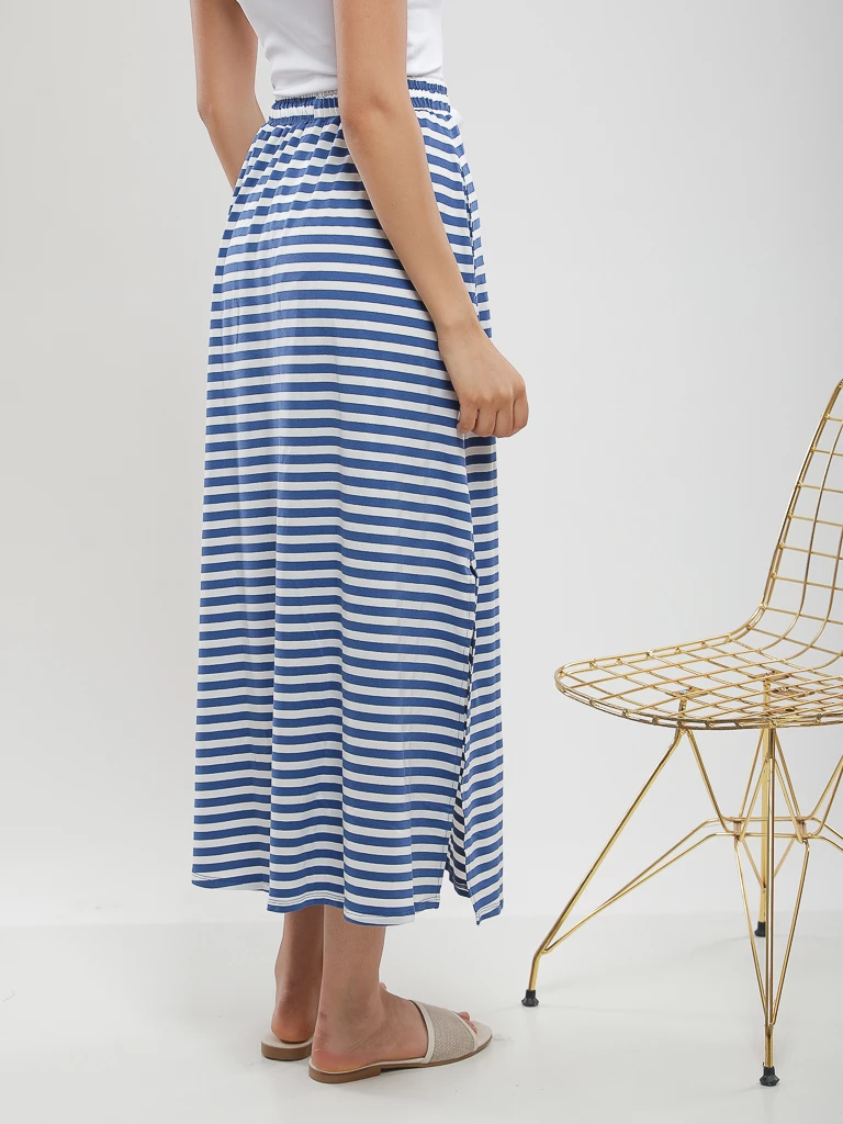 Jupe longue fluide à rayures