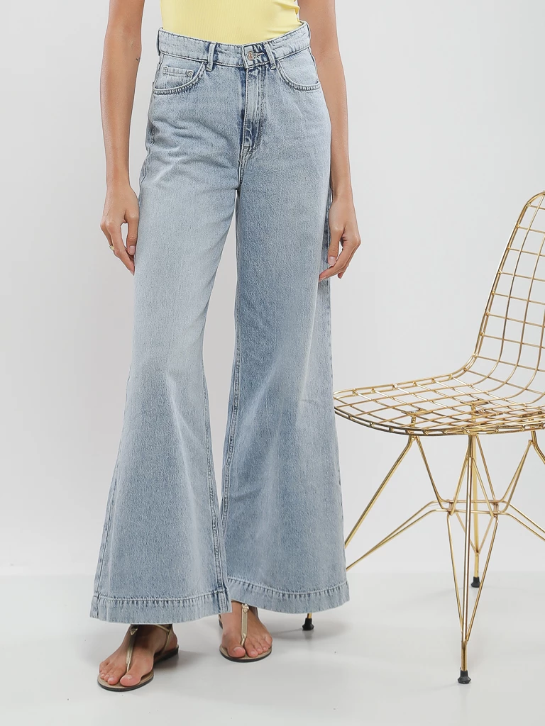 Jean wide leg taille haute