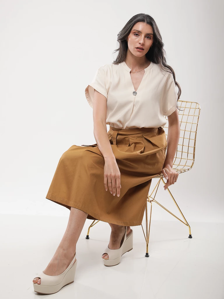 Blouse fluide manches courtes