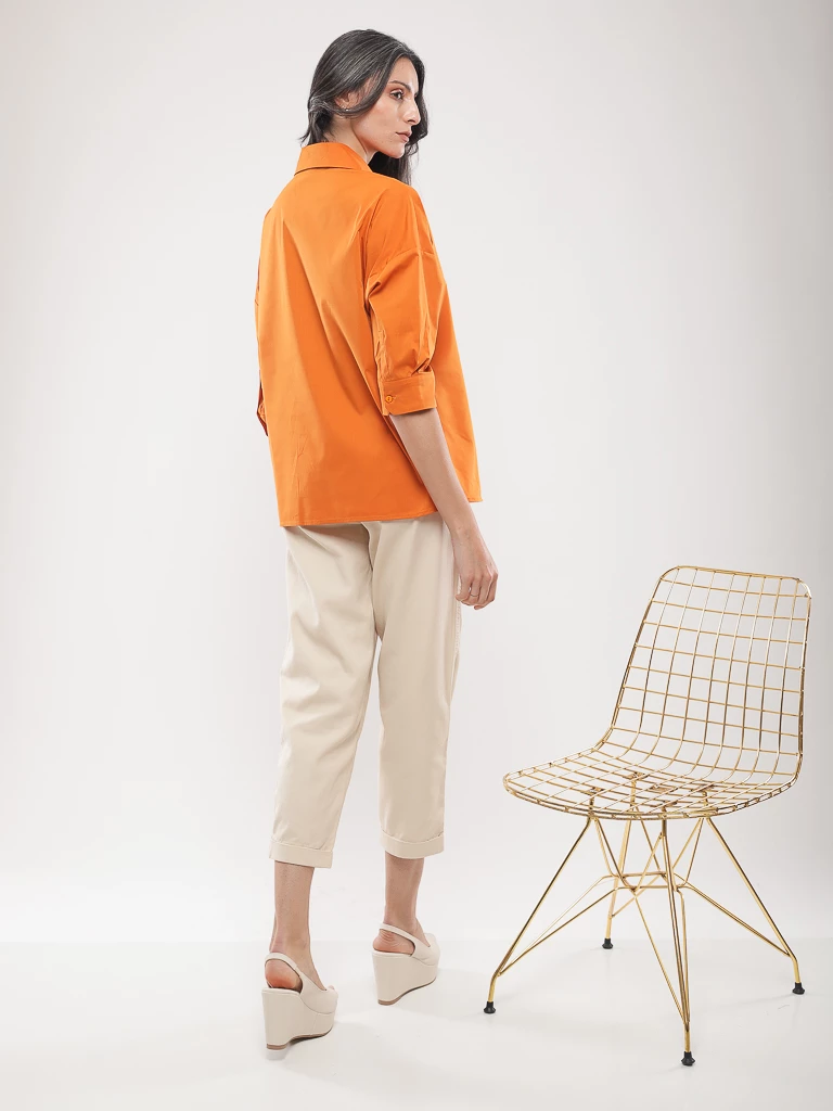 Chemise oversize manches 3/4