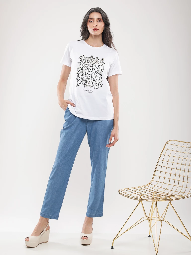 T-shirt coton à imprimé graphique