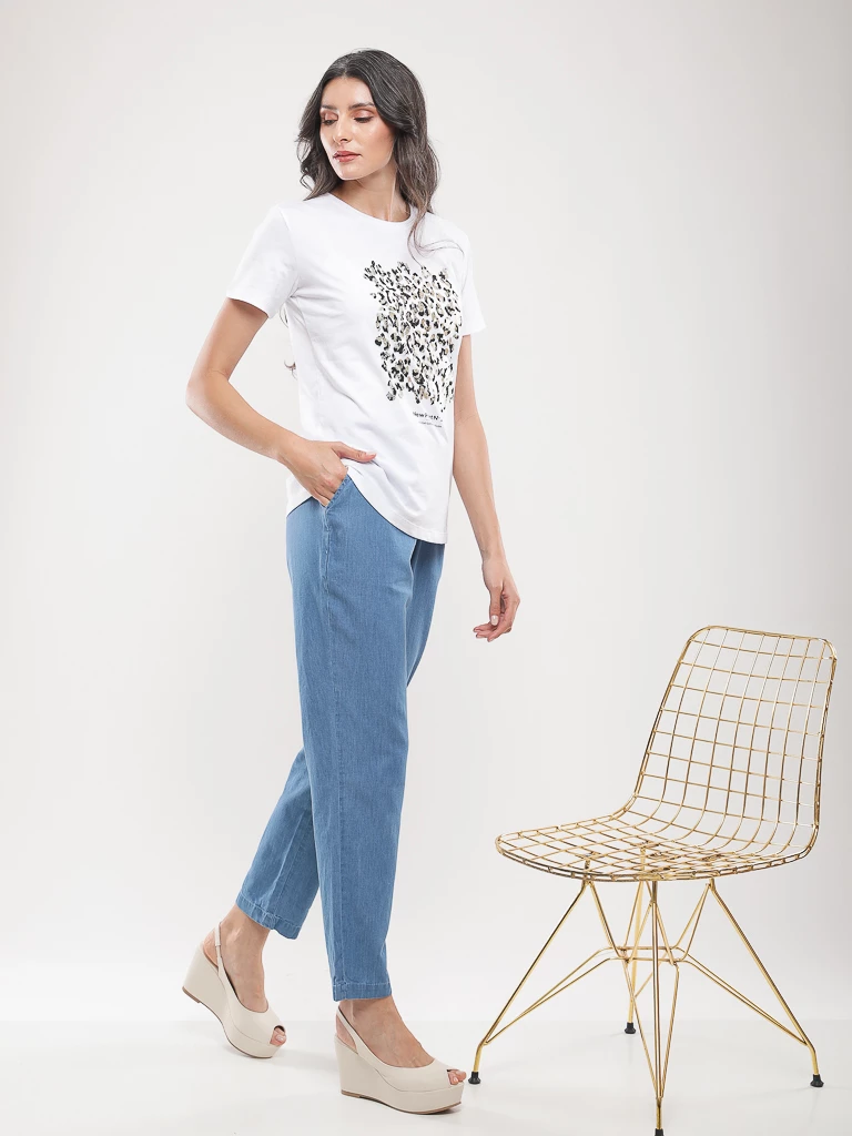 T-shirt coton à imprimé graphique