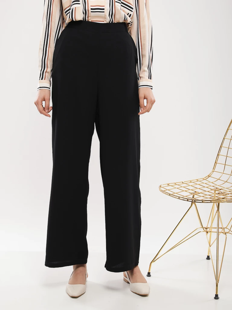 Pantalon large fluide en crêpe