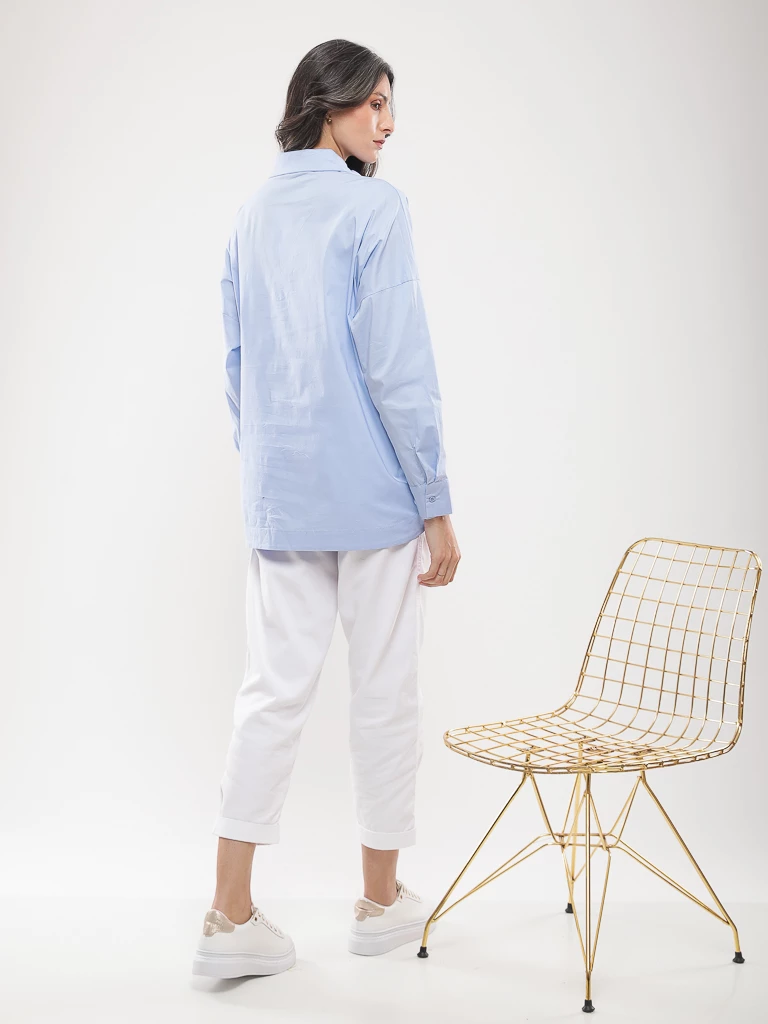 Chemise oversize à détails dorés