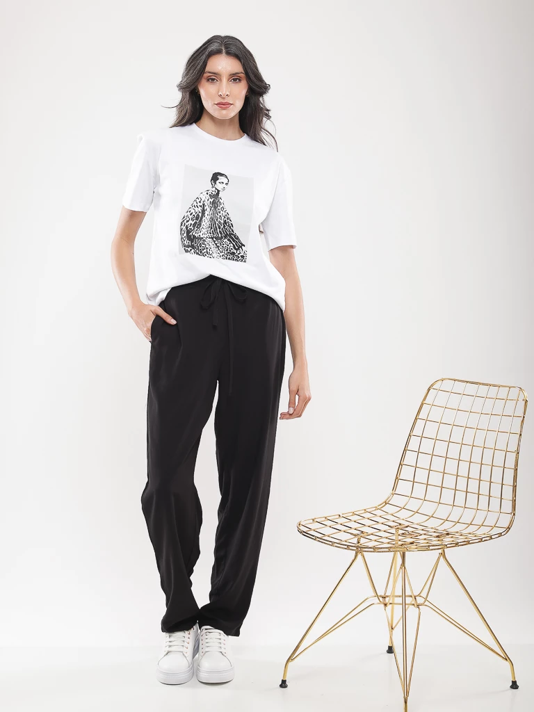 T-shirt coton à imprimé graphique