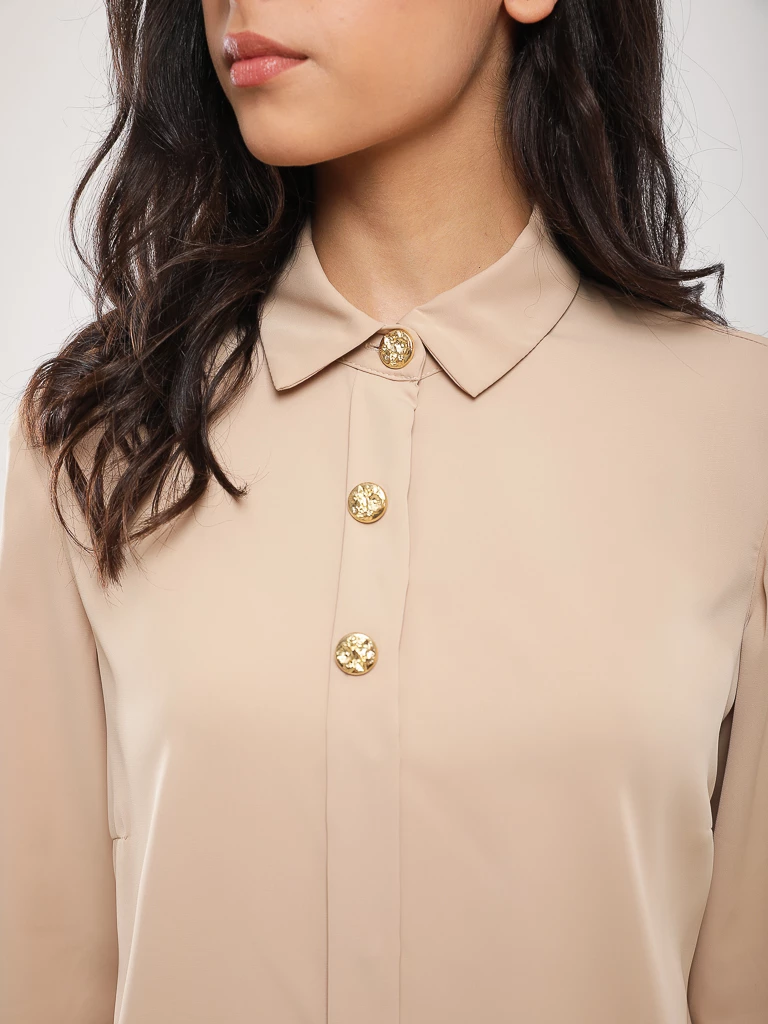 Chemise fluide à boutons dorés