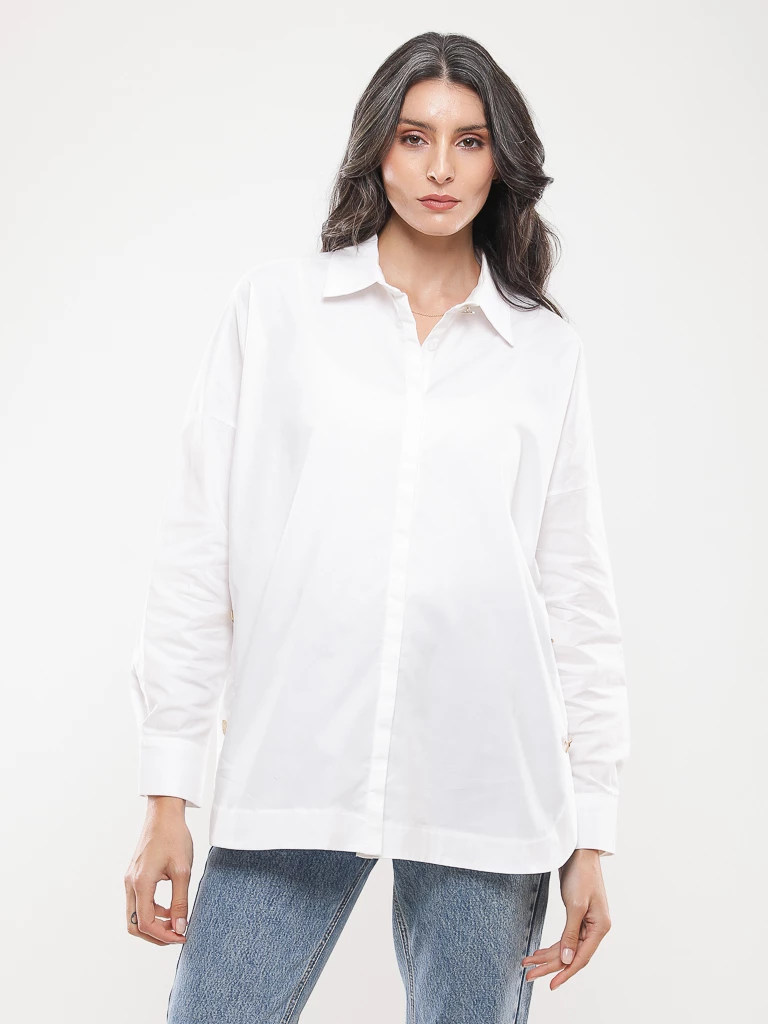 Chemise oversize à détails dorés