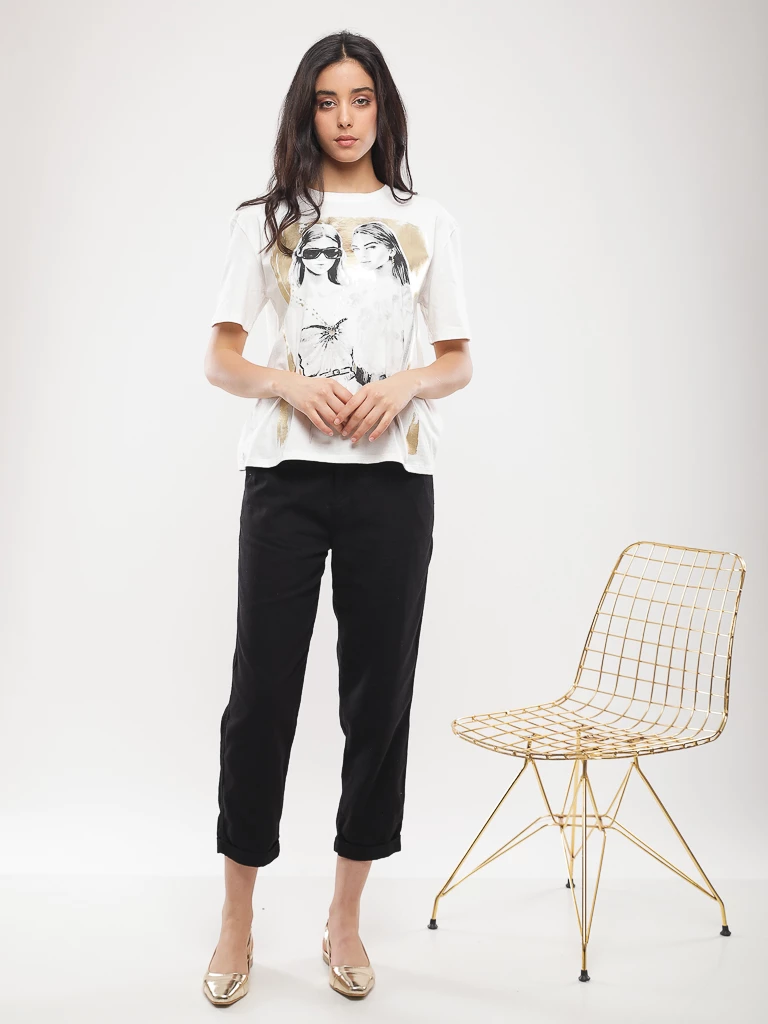 T-shirt coton à imprimé graphique