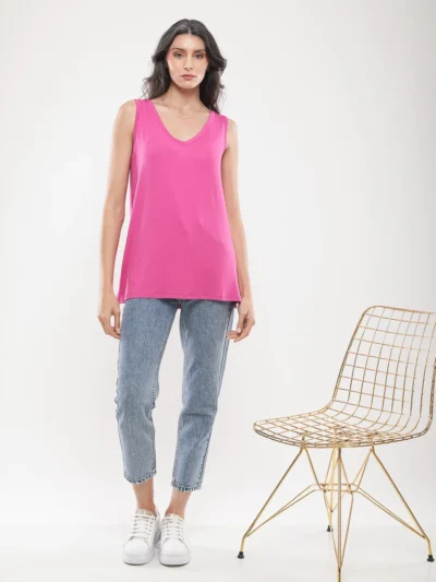 Débardeur long et fluide à col V