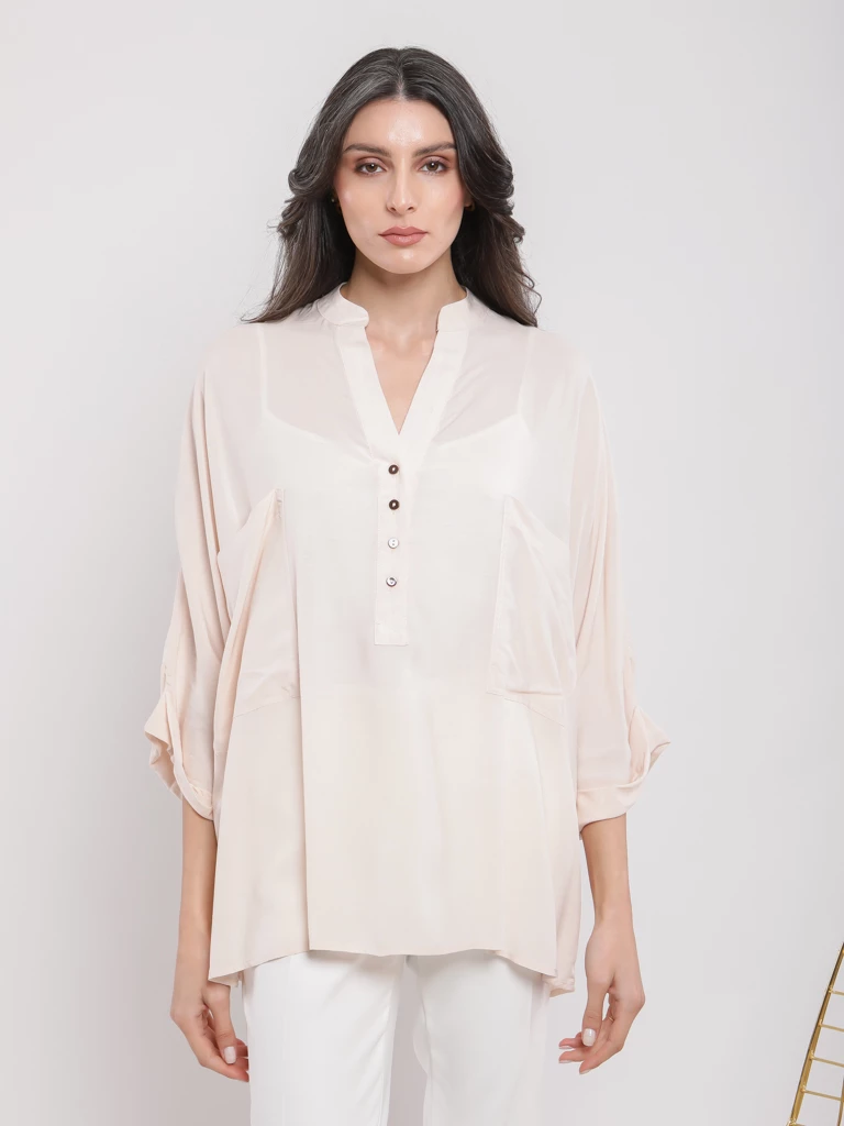 Blouse oversize manches 3/4
