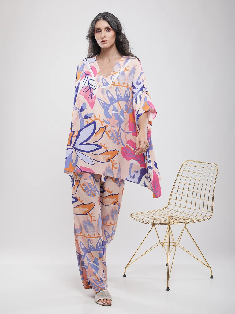 Pantalon imprimé tropical