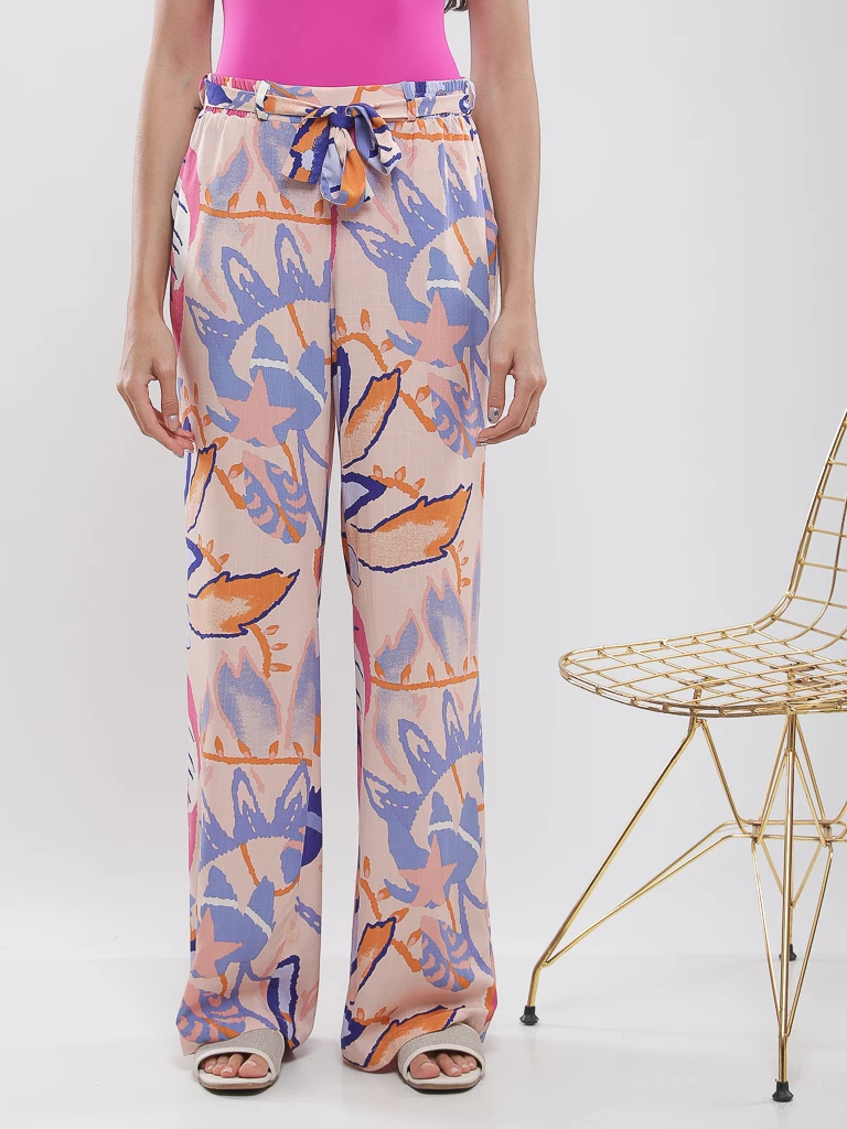 Pantalon imprimé tropical