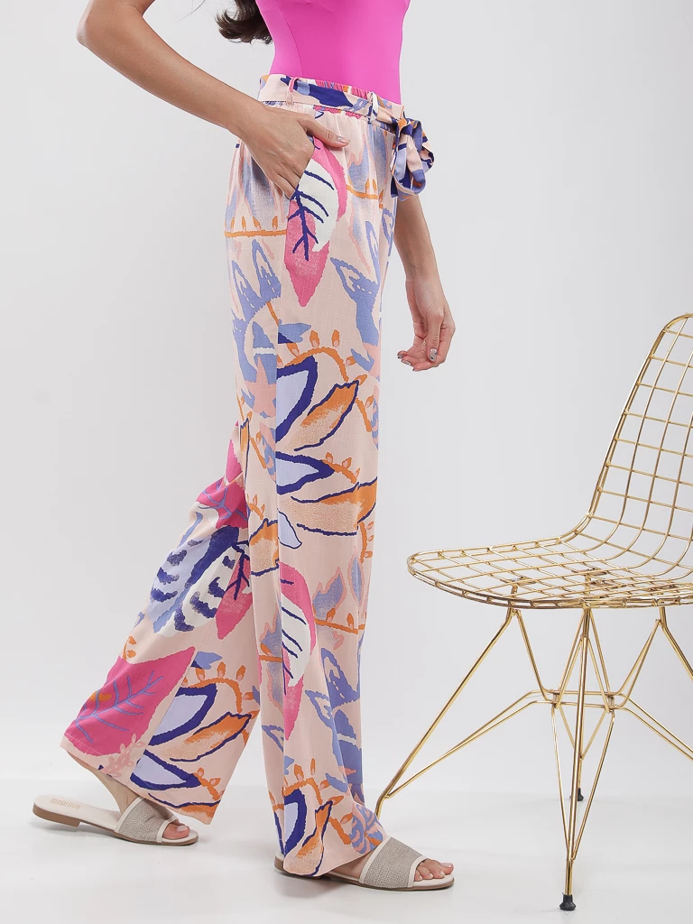 Pantalon imprimé tropical