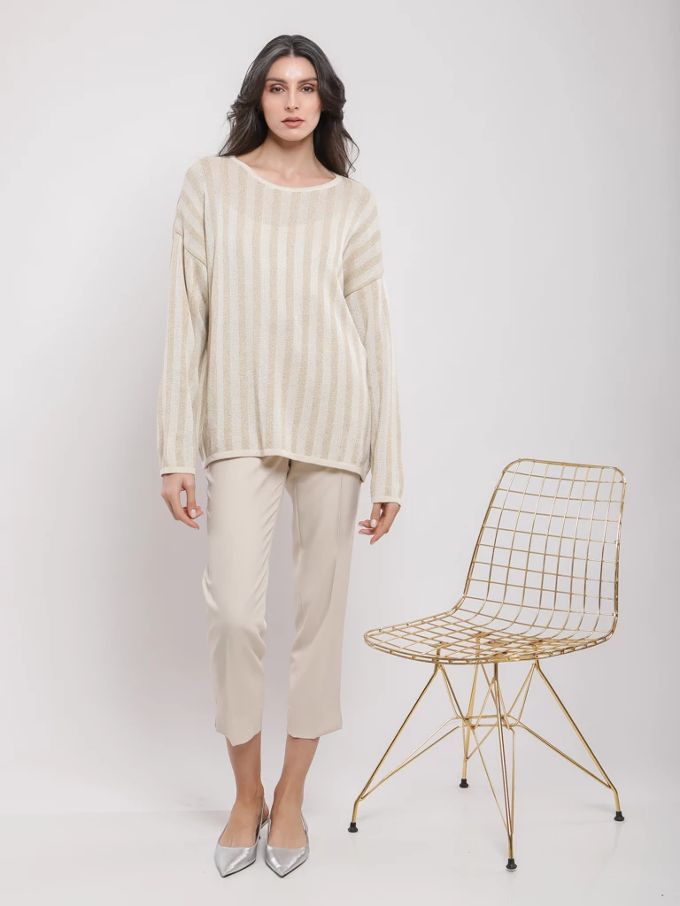 Pull ample à rayures scintillantes