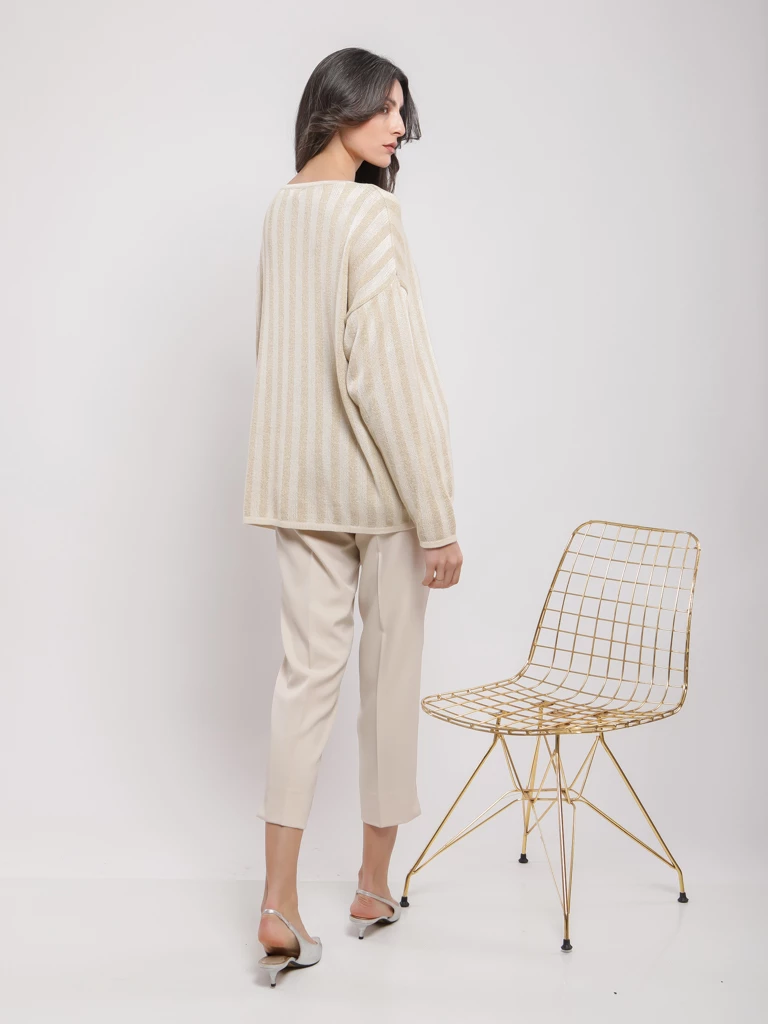 Pull ample à rayures scintillantes