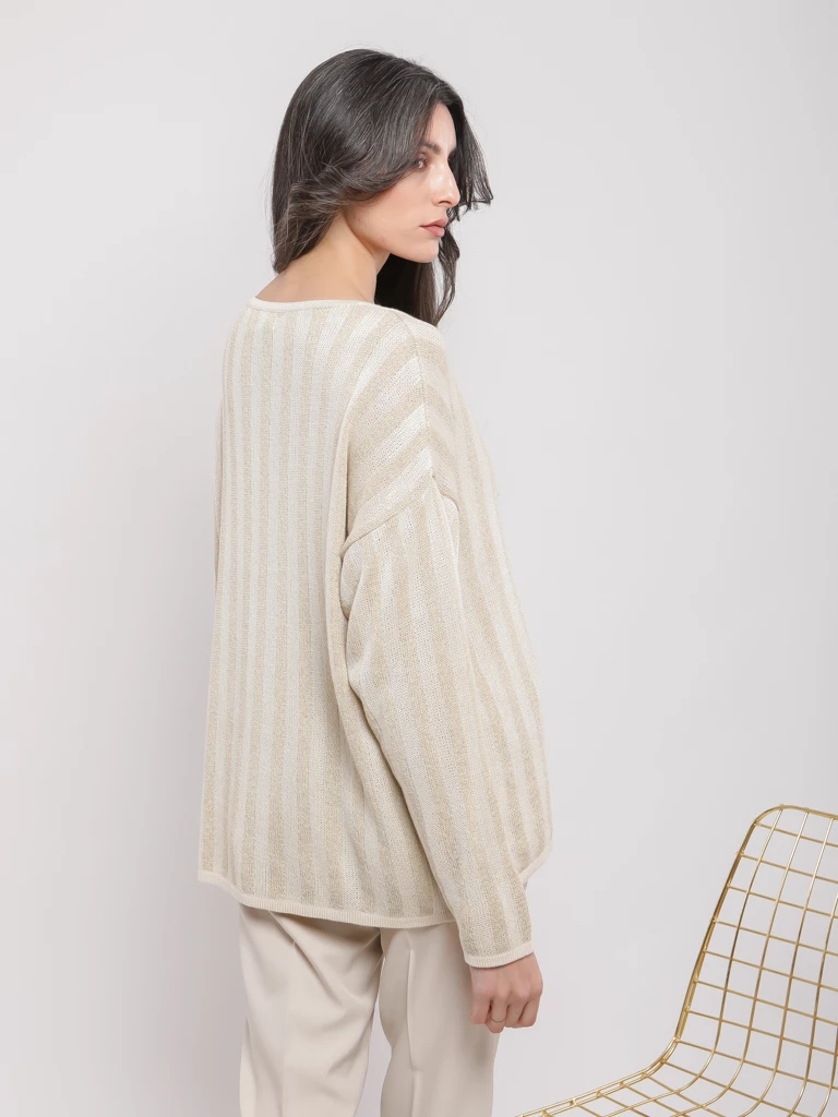 Pull ample à rayures scintillantes