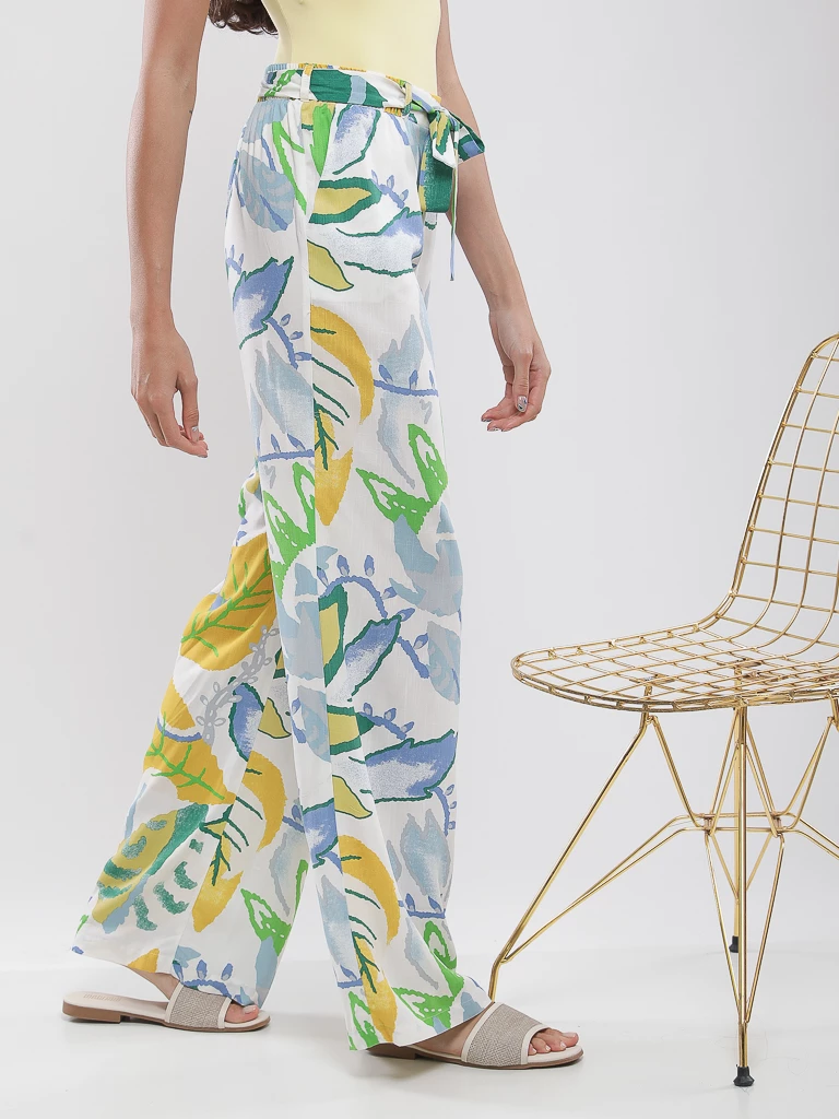 Pantalon imprimé tropical