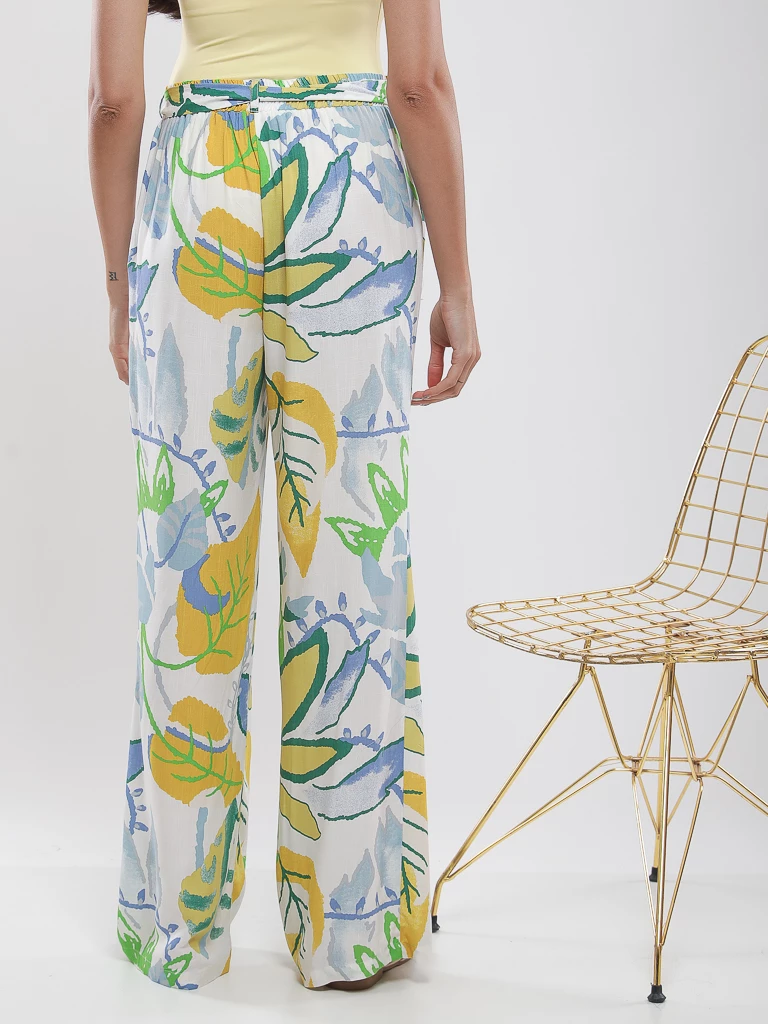 Pantalon imprimé tropical