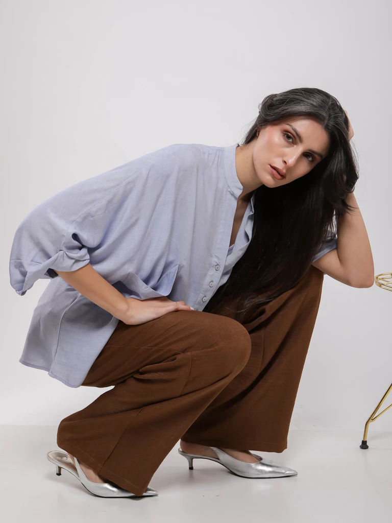 Blouse oversize manches 3/4