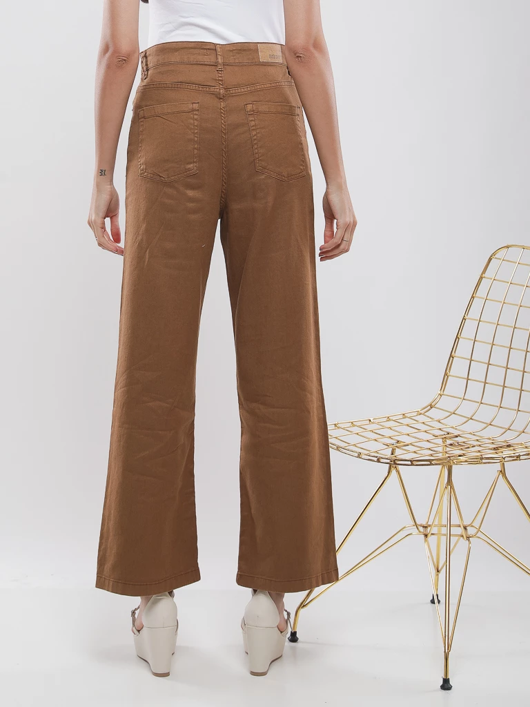 Pantalon large taille haute