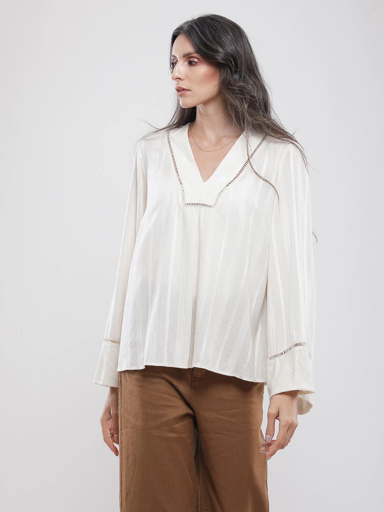 Blouse bohème manches évasées
