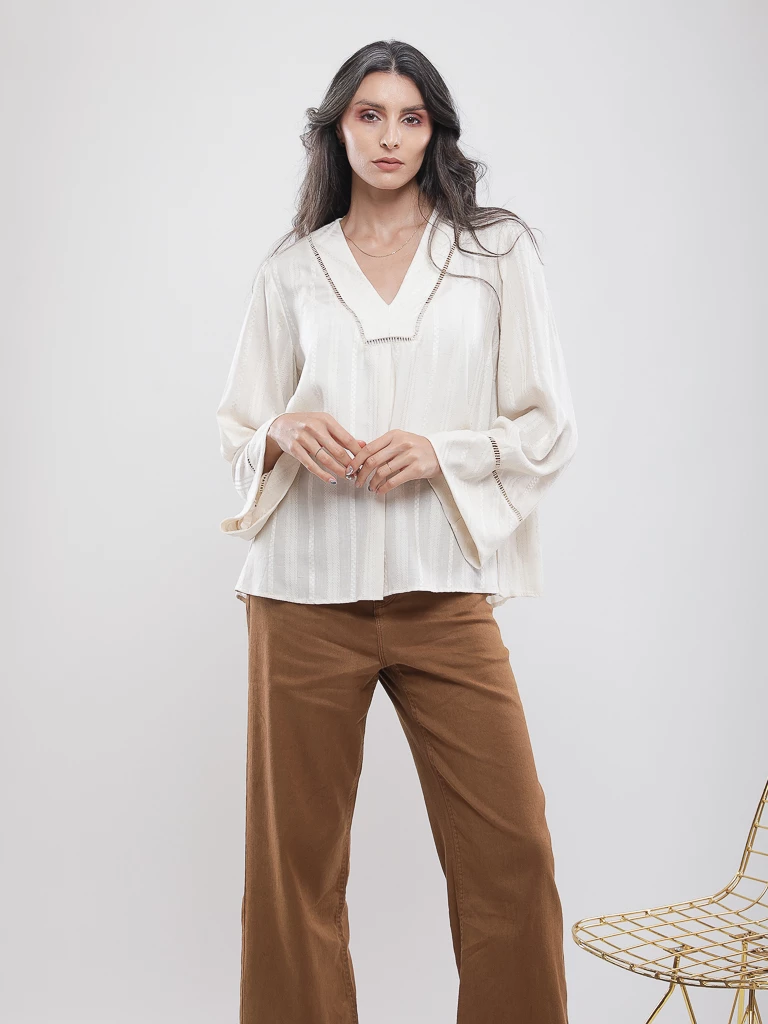 Blouse bohème manches évasées