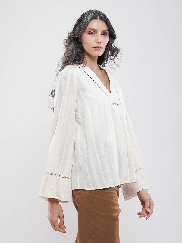 Blouse bohème manches évasées