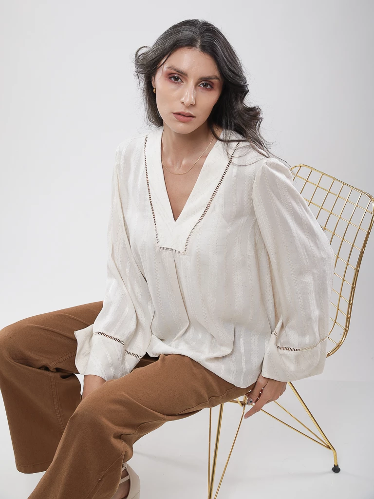 Blouse bohème manches évasées