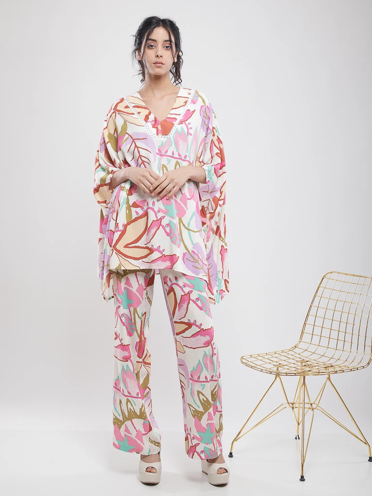 Pantalon imprimé tropical