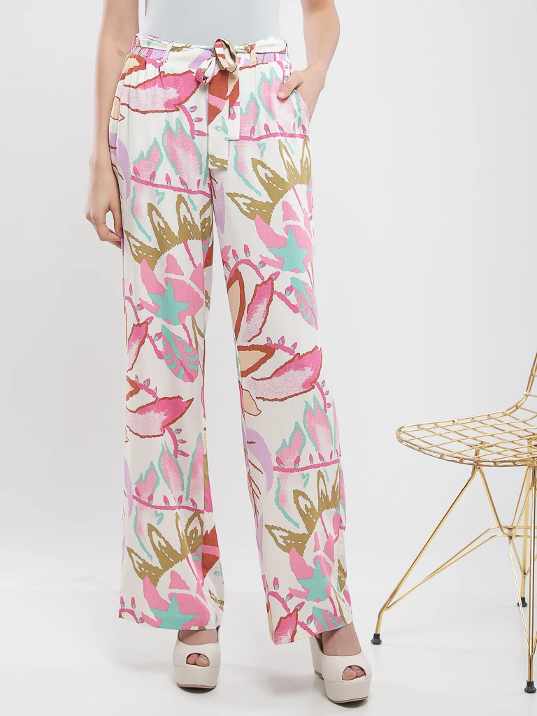 Pantalon imprimé tropical