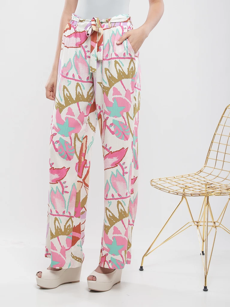 Pantalon imprimé tropical
