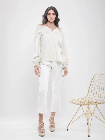 Pantalon crop évasé