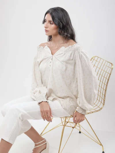 Blouse bohème épaules dénudées