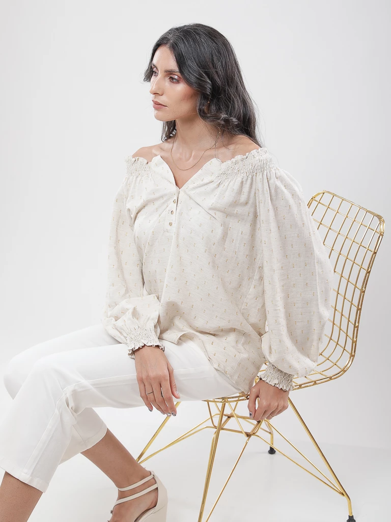 Blouse bohème épaules dénudées