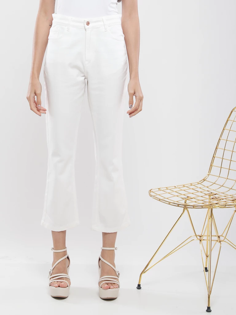 Pantalon crop évasé