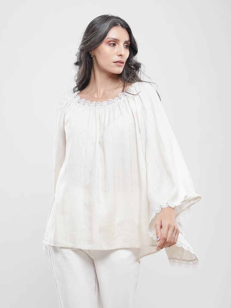 Blouse bohème manches évasées