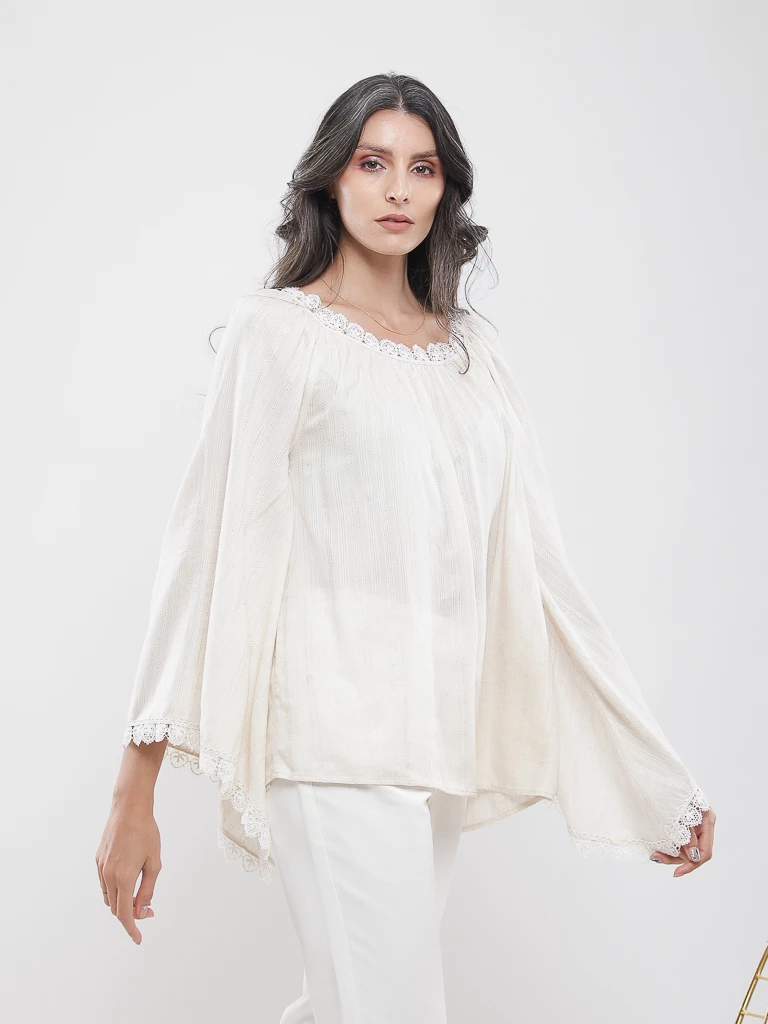 Blouse bohème manches évasées