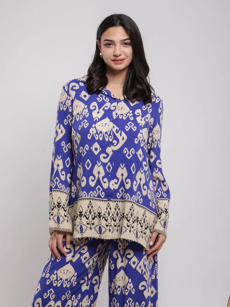 Chemise fluide à imprimé ethnique