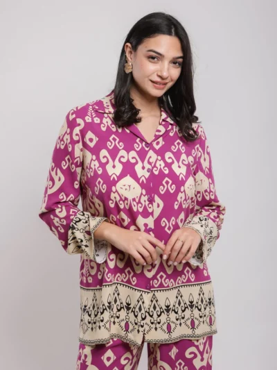 Chemise fluide à imprimé ethnique