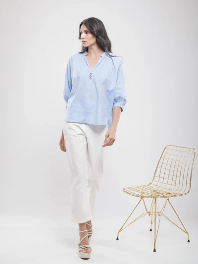 Blouse manches bouffantes 3/4