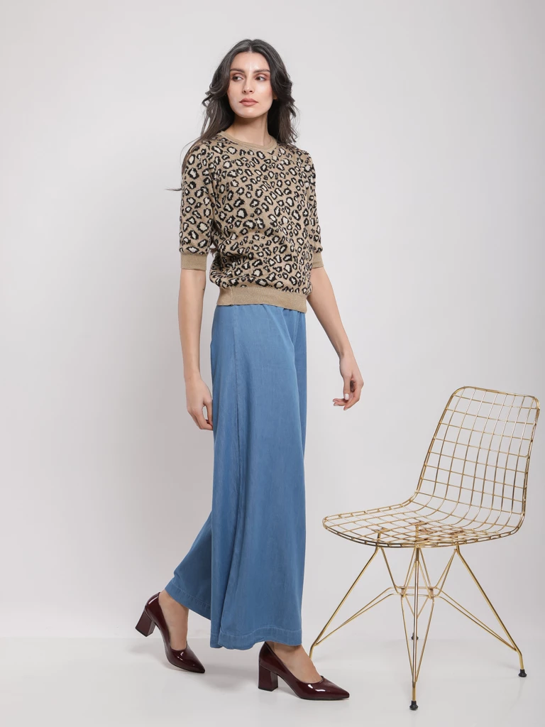 Pull léopard coton mélangé