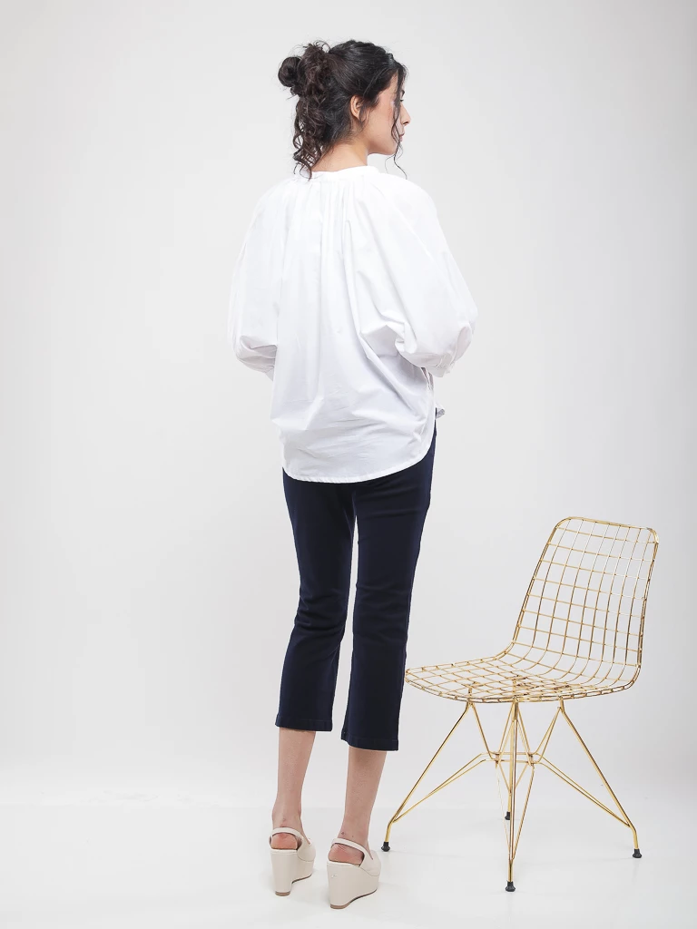 Blouse manches bouffantes 3/4