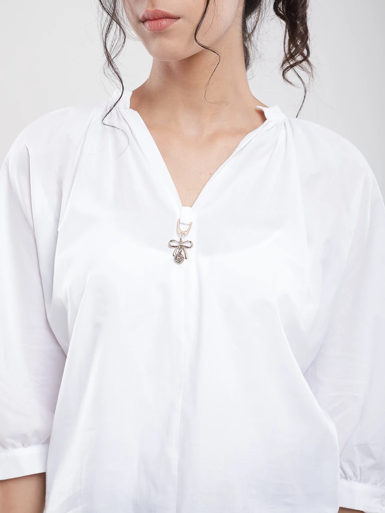 Blouse manches bouffantes 3/4